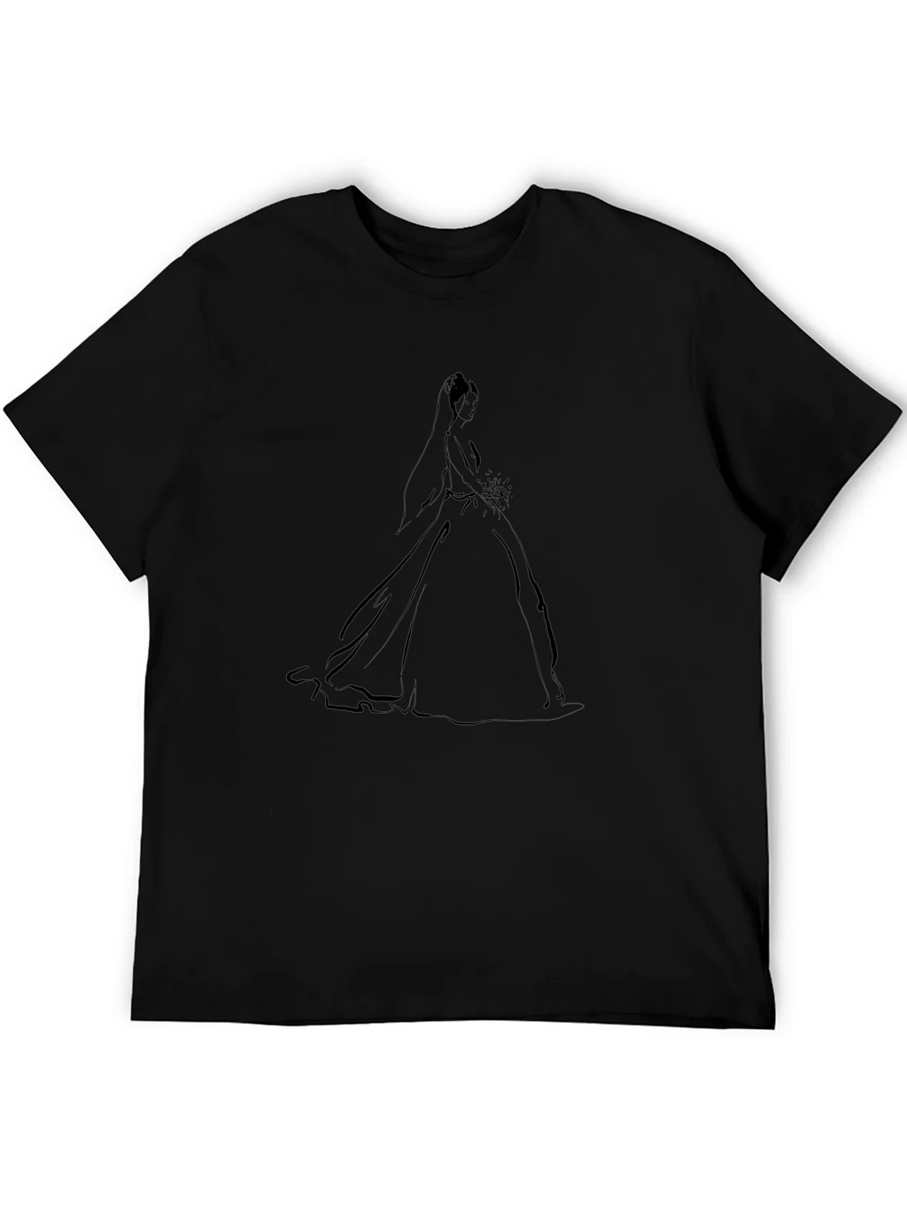Elegant Bride Graphic Tee - Black Cotton Blend