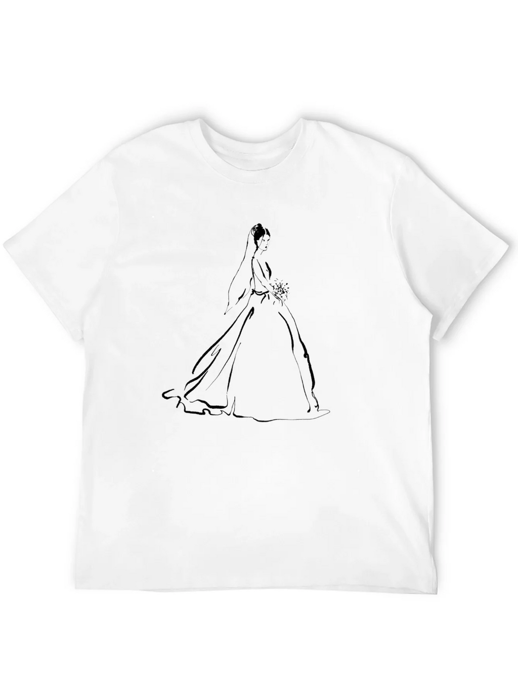 Elegant Bride Graphic Tee - Black Cotton Blend