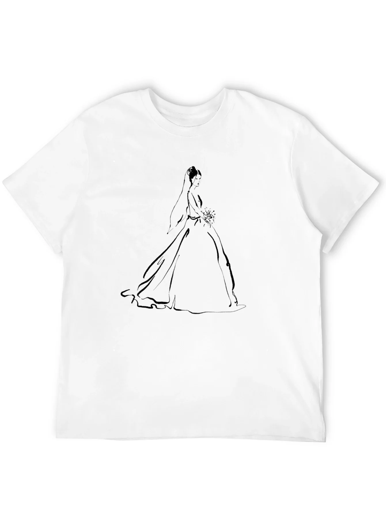 Elegant Bride Graphic Tee - Black Cotton Blend