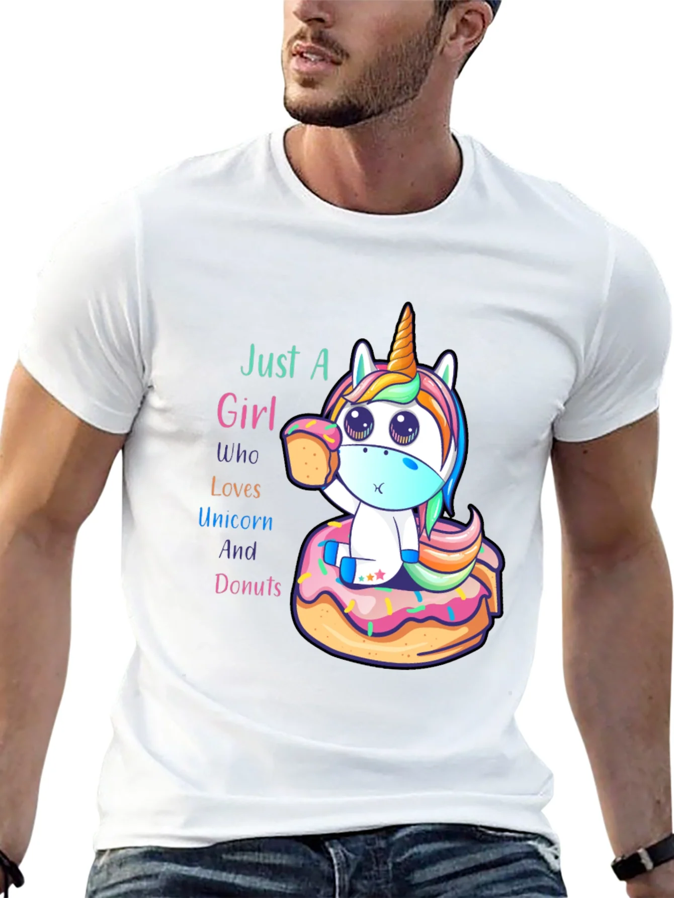 Unicorn & Donuts Graphic T-Shirt