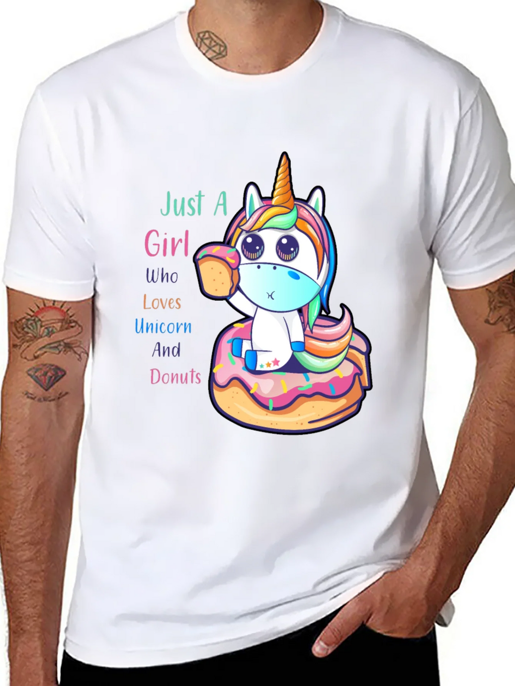 Unicorn & Donuts Graphic T-Shirt