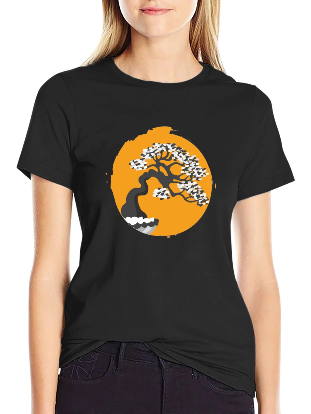 Black Bonsai Tree Graphic Tee