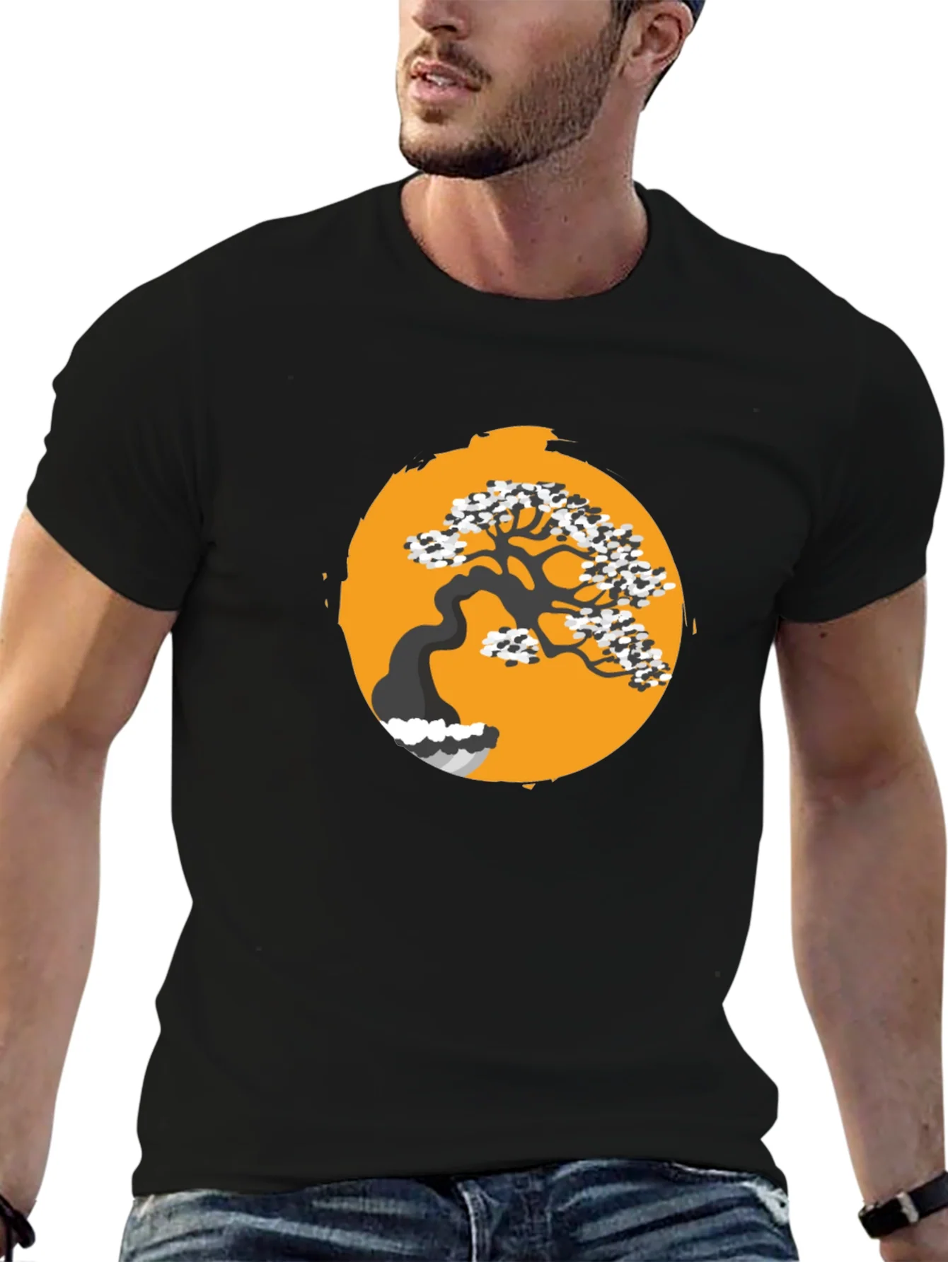 Black Bonsai Tree Graphic Tee