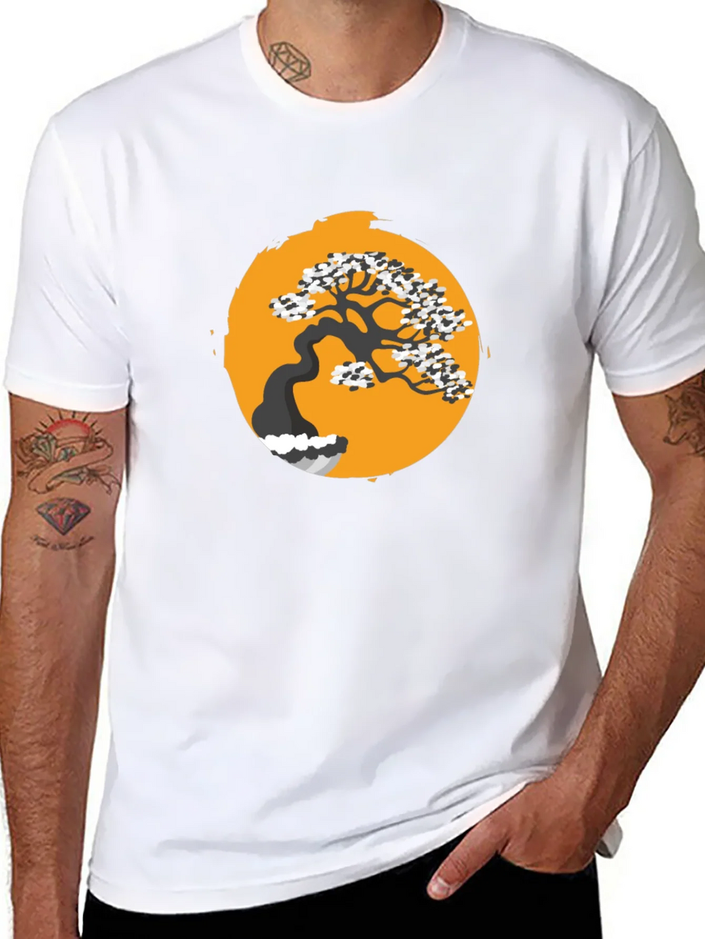 Black Bonsai Tree Graphic Tee