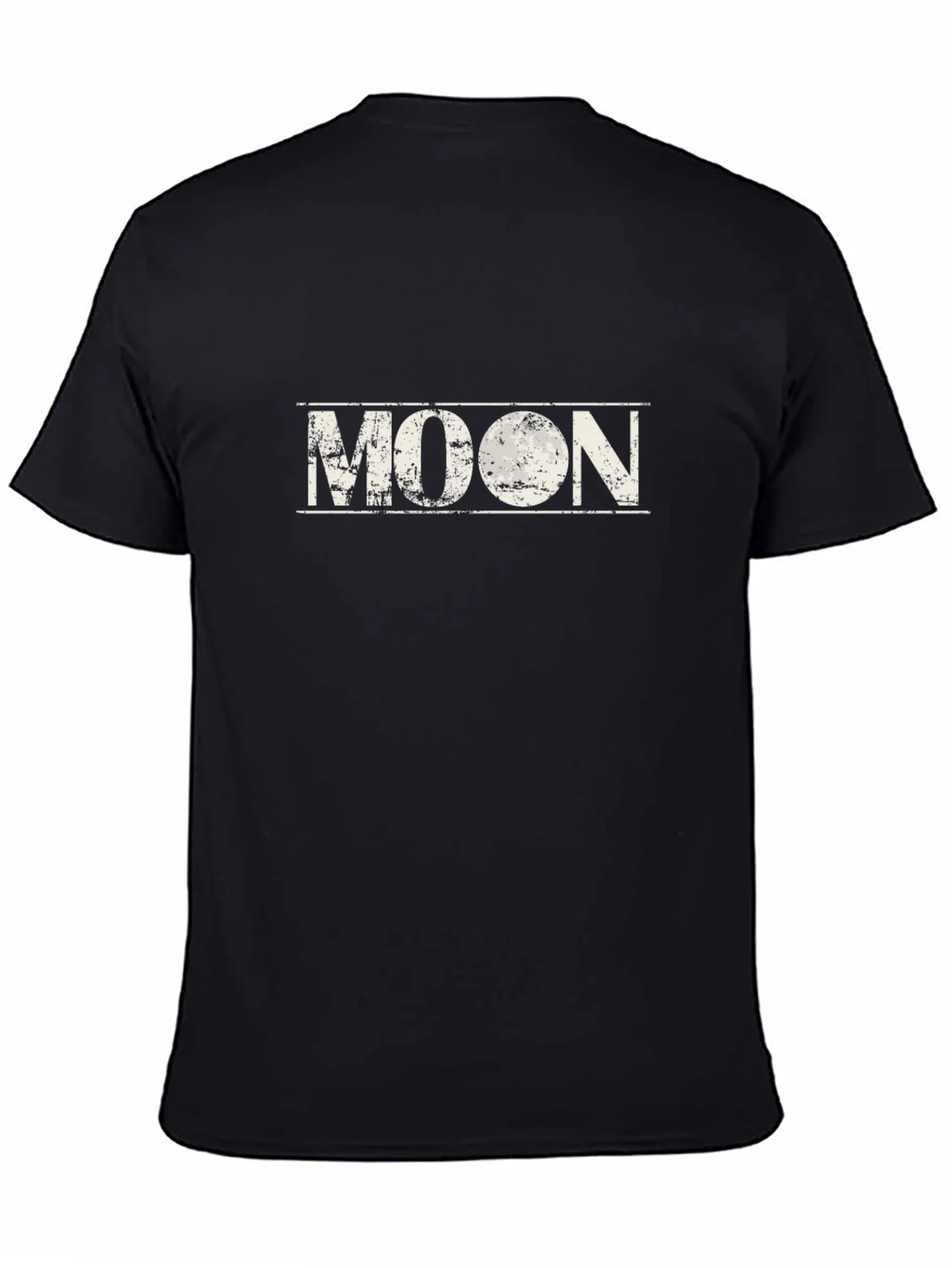 Distressed Moon Graphic Black T-Shirt