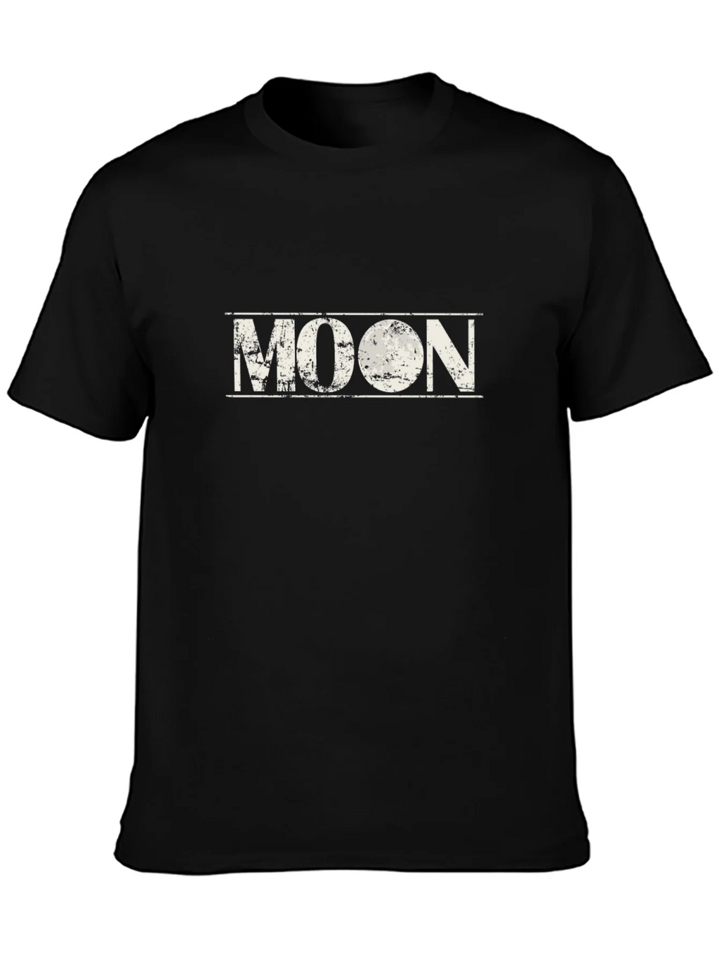 Distressed Moon Graphic Black T-Shirt