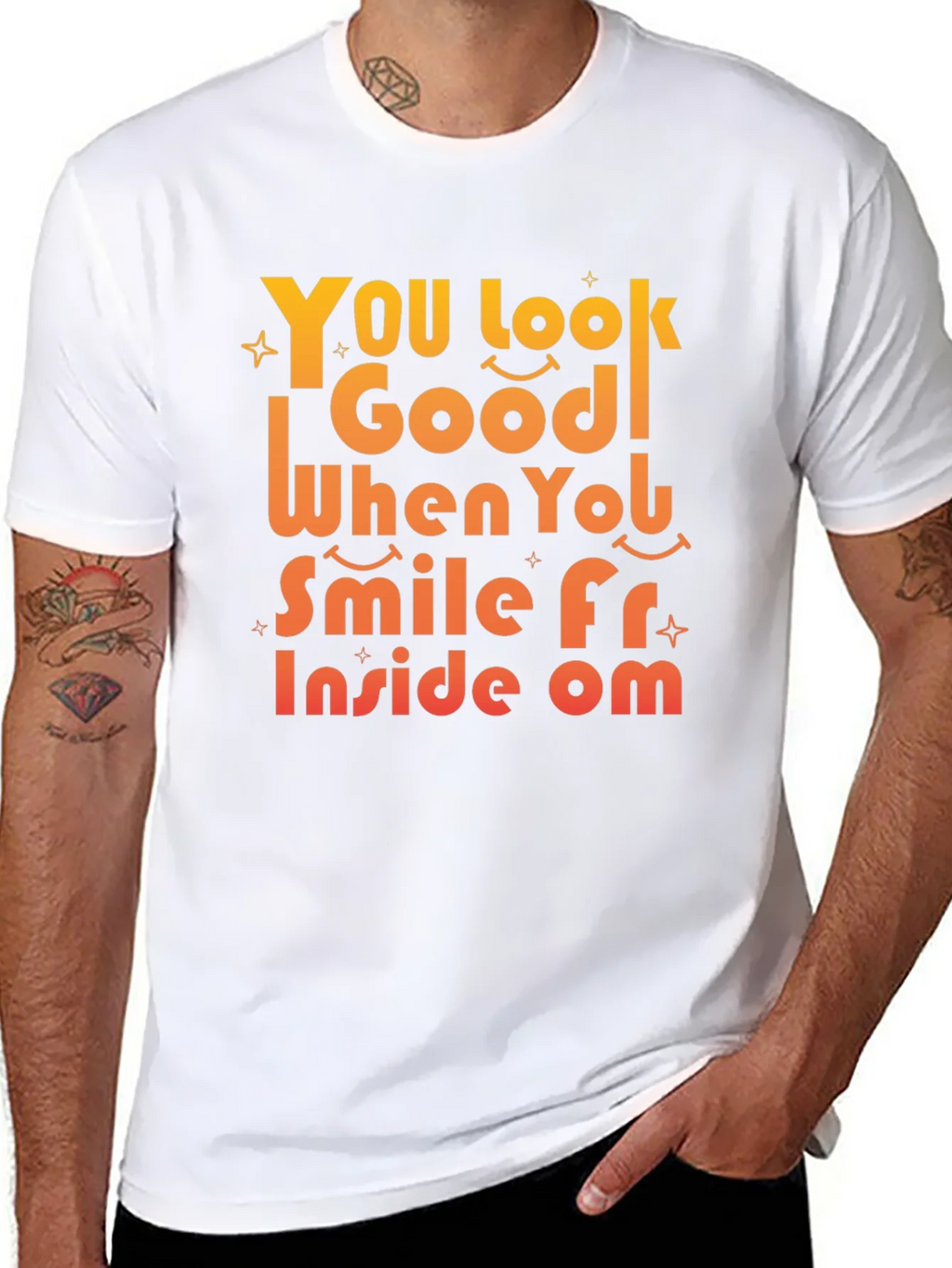 Smile From Inside Om Black Graphic Tee