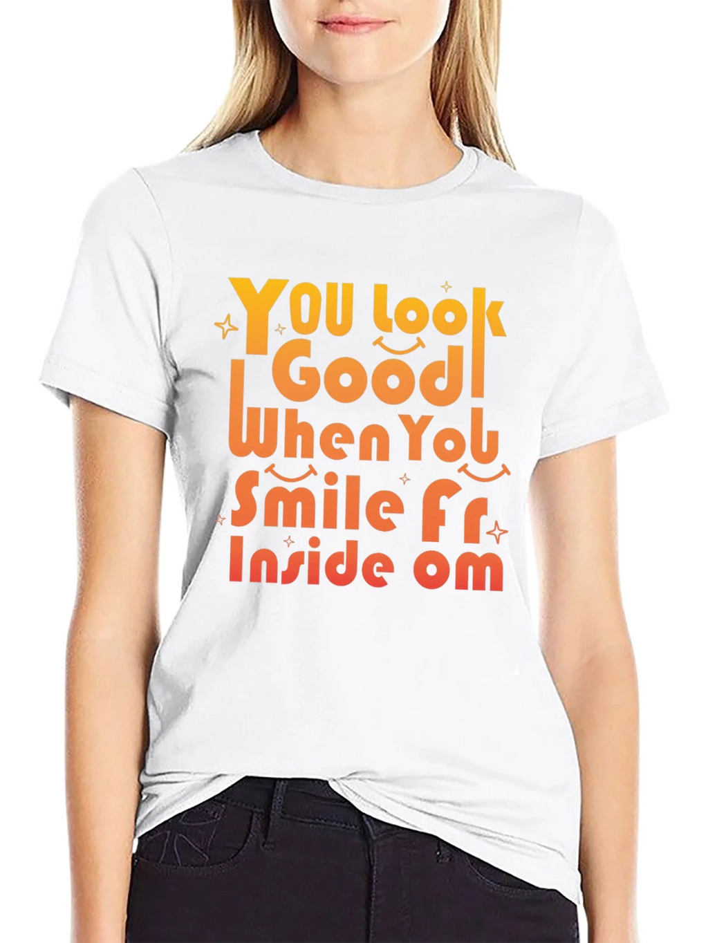 Smile From Inside Om Black Graphic Tee