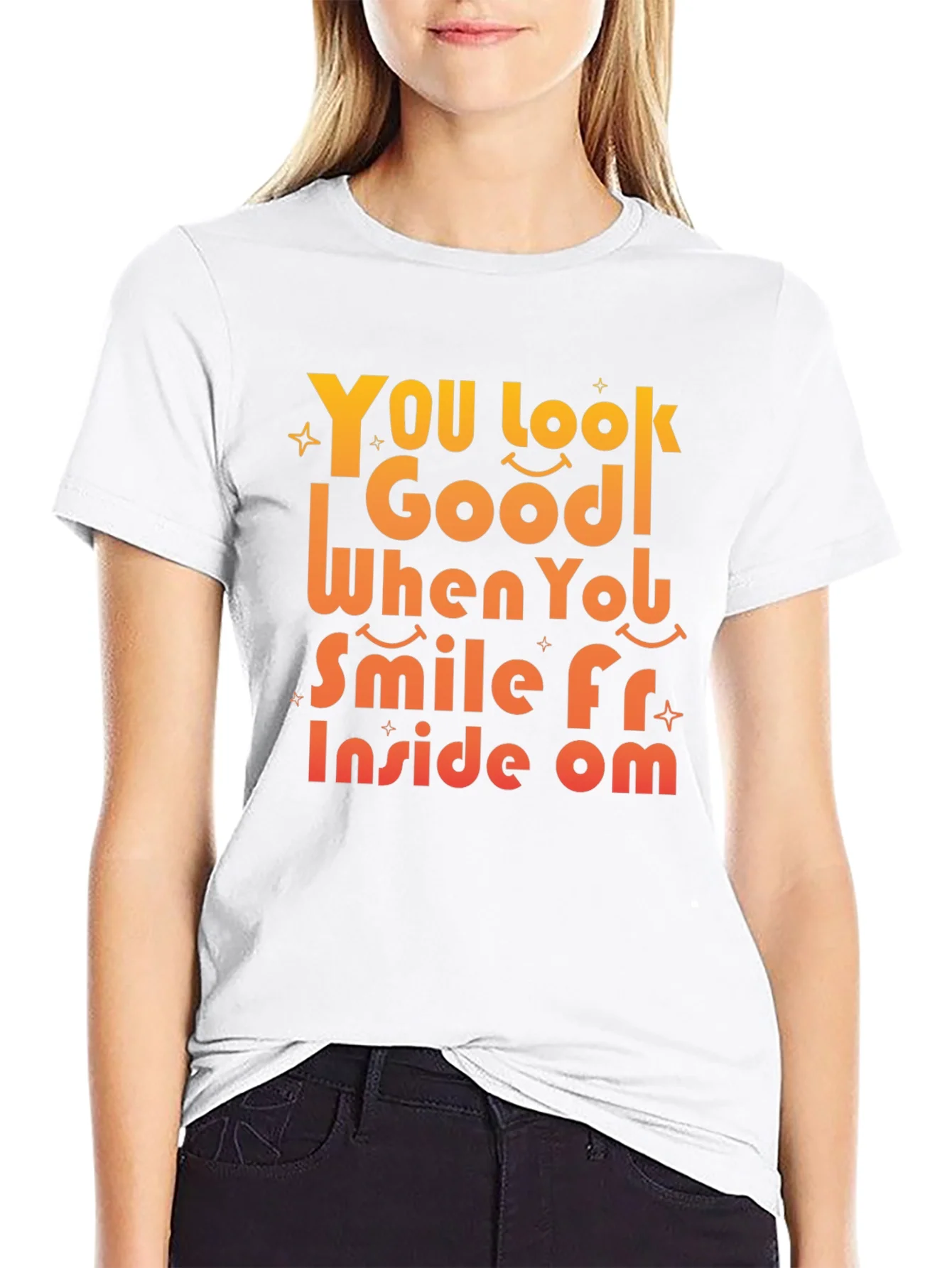 Smile From Inside Om Black Graphic Tee