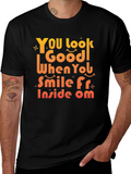 Smile From Inside Om Black Graphic Tee