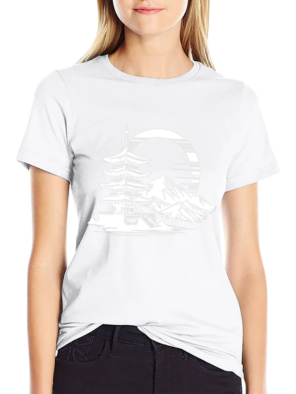 Japanese Pagoda T-Shirt - Black Graphic Tee