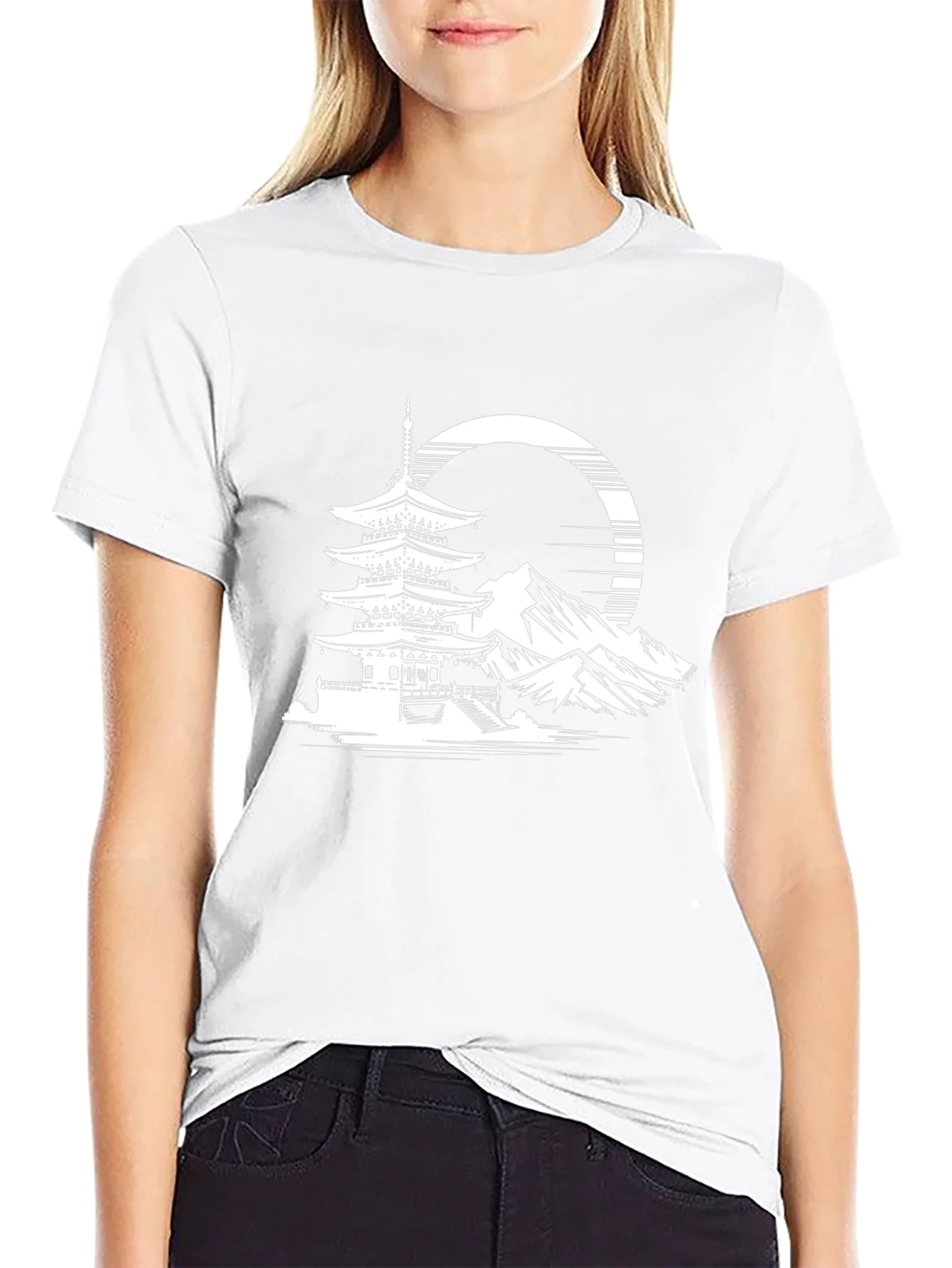 Japanese Pagoda T-Shirt - Black Graphic Tee