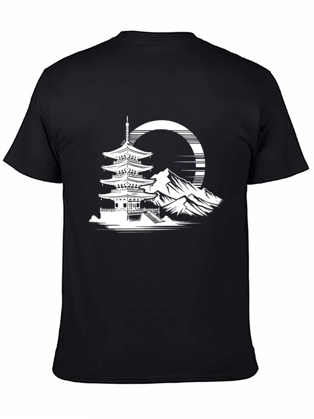 Japanese Pagoda T-Shirt - Black Graphic Tee