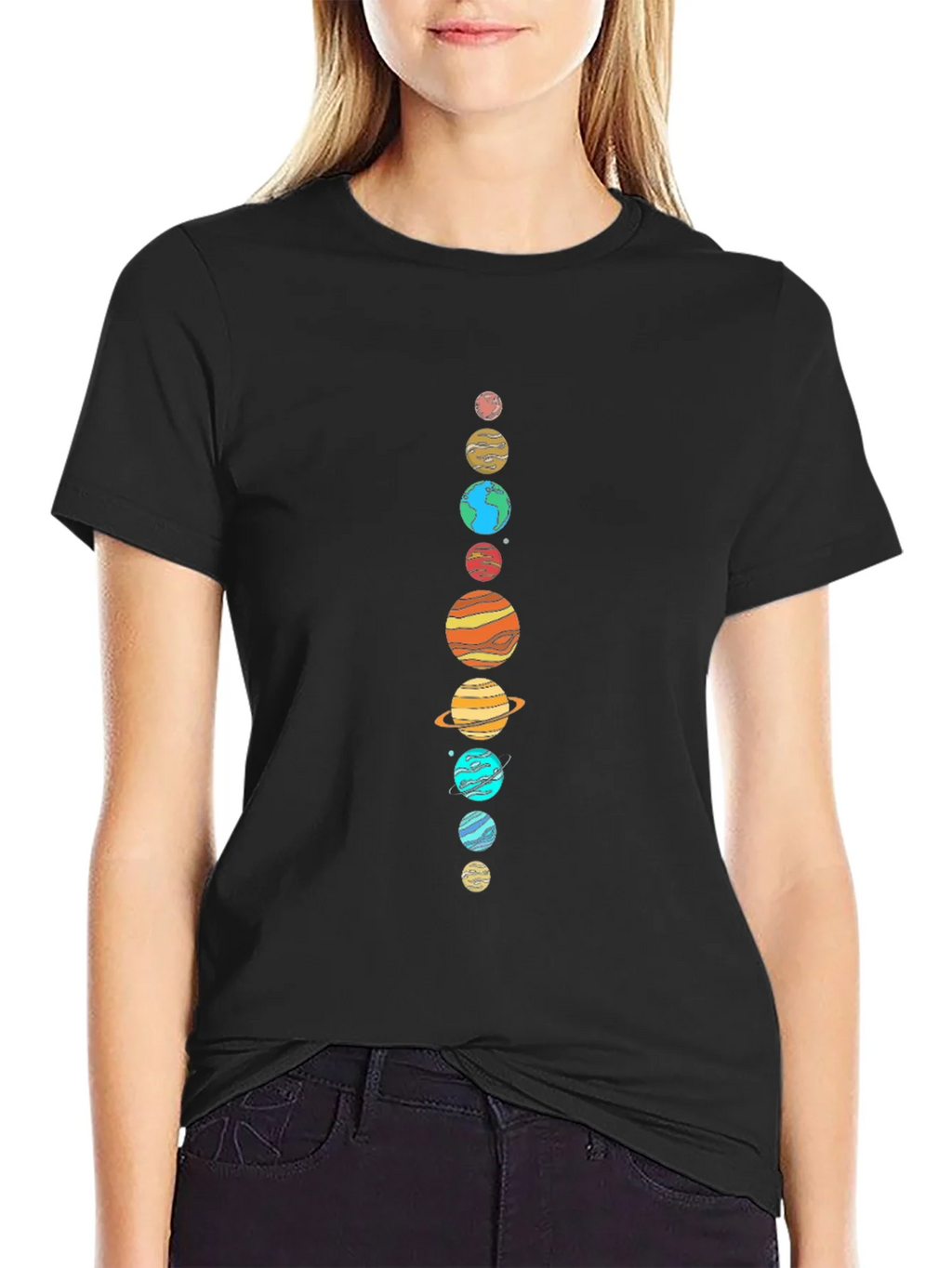 Planets Graphic Tee - Space Lovers Black T-Shirt