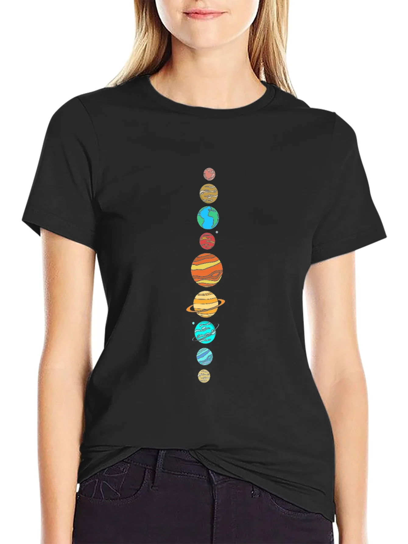 Planets Graphic Tee - Space Lovers Black T-Shirt