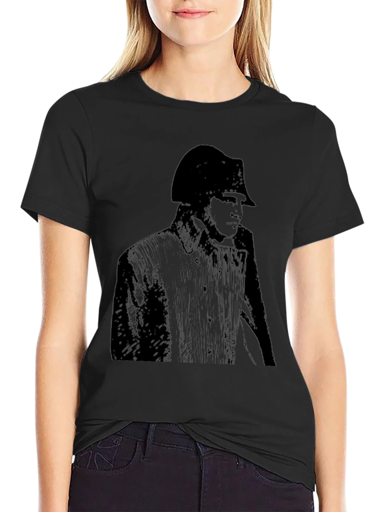 Napoleon Portrait Graphic Tee - Soft Black Cotton