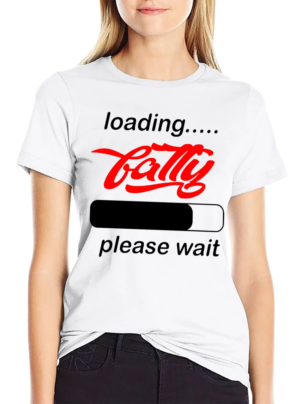 Funny Fatty Loading Graphic Tee - Please Wait T-Shirt
