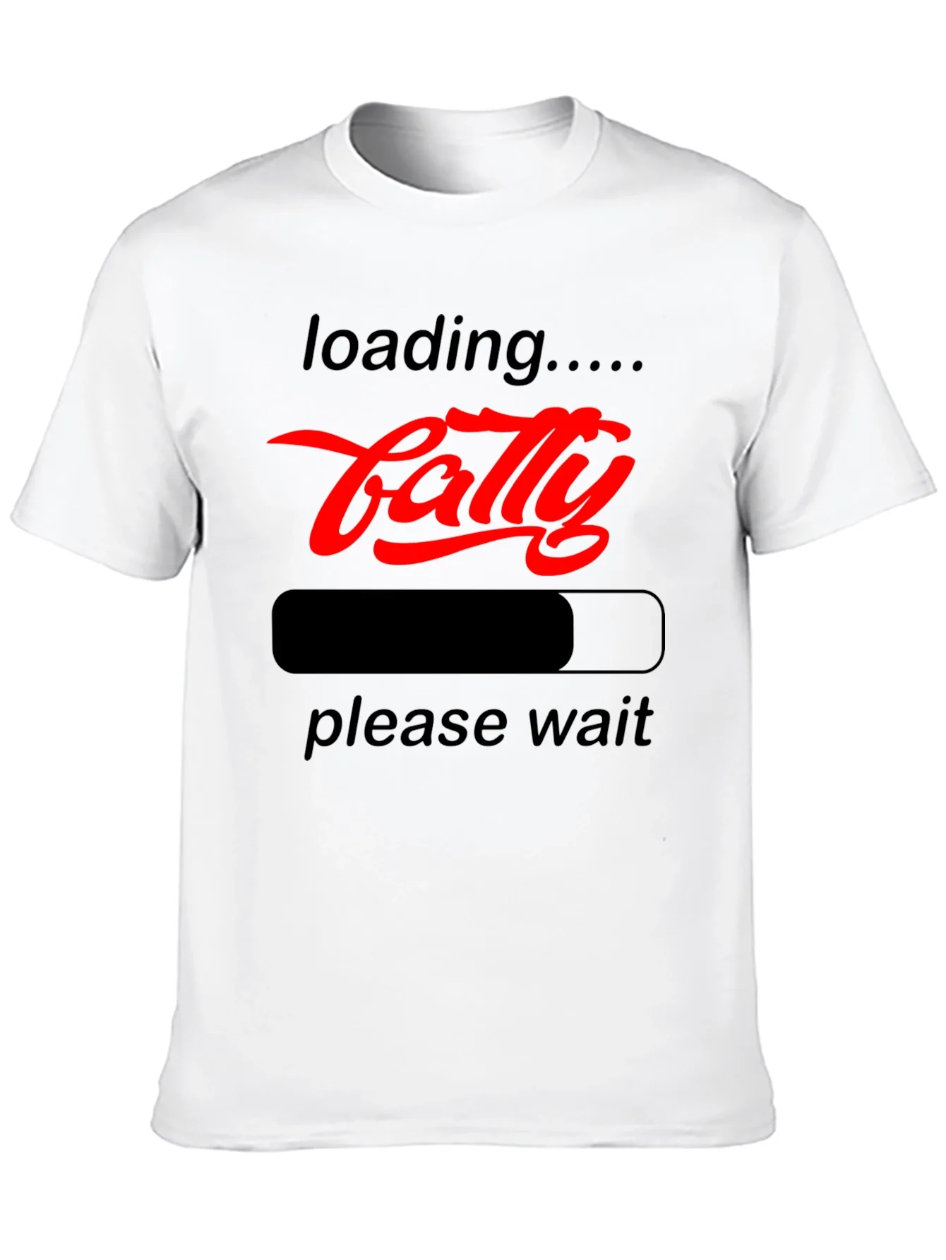 Funny Fatty Loading Graphic Tee - Please Wait T-Shirt