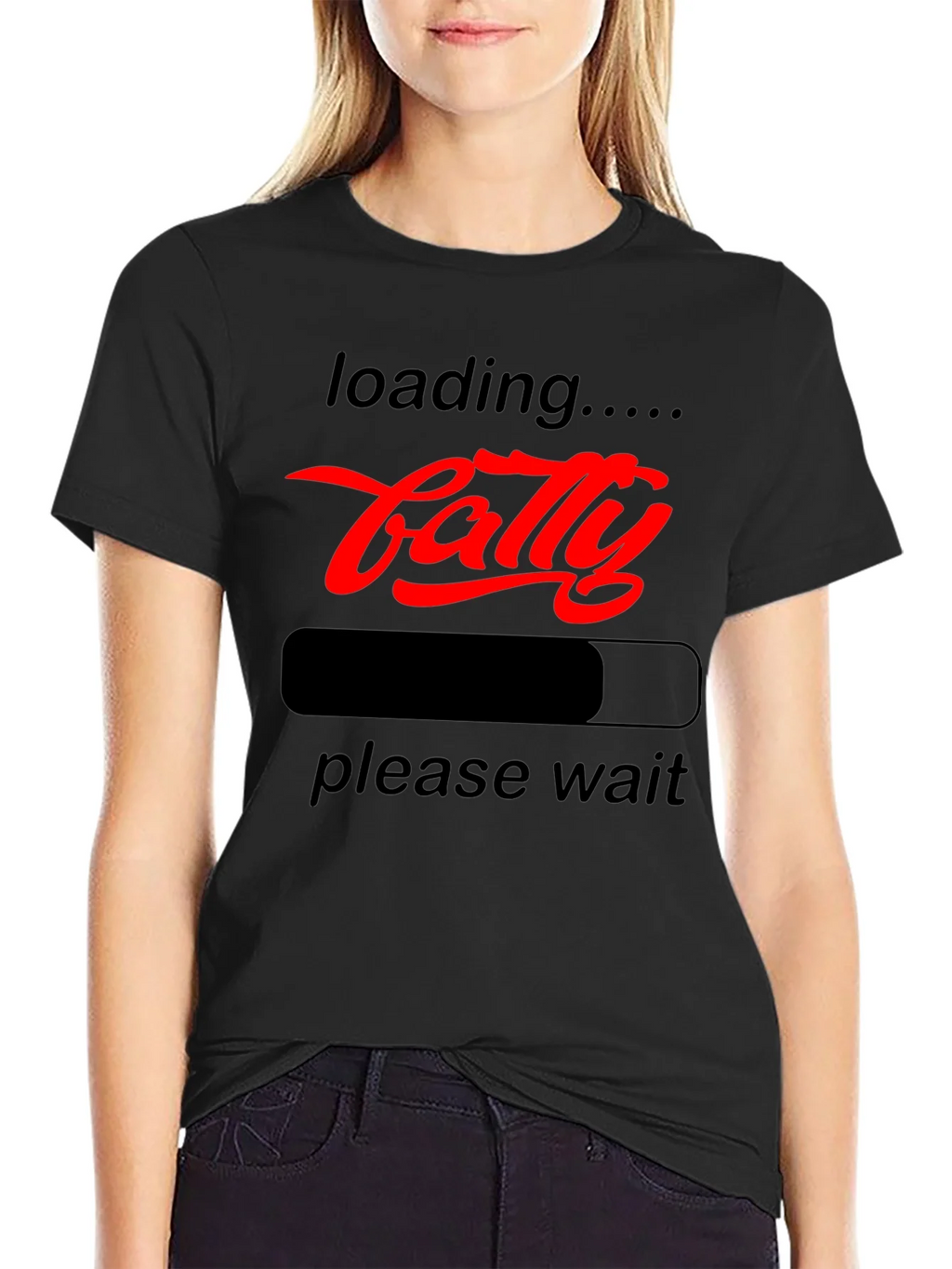 Funny Fatty Loading Graphic Tee - Please Wait T-Shirt