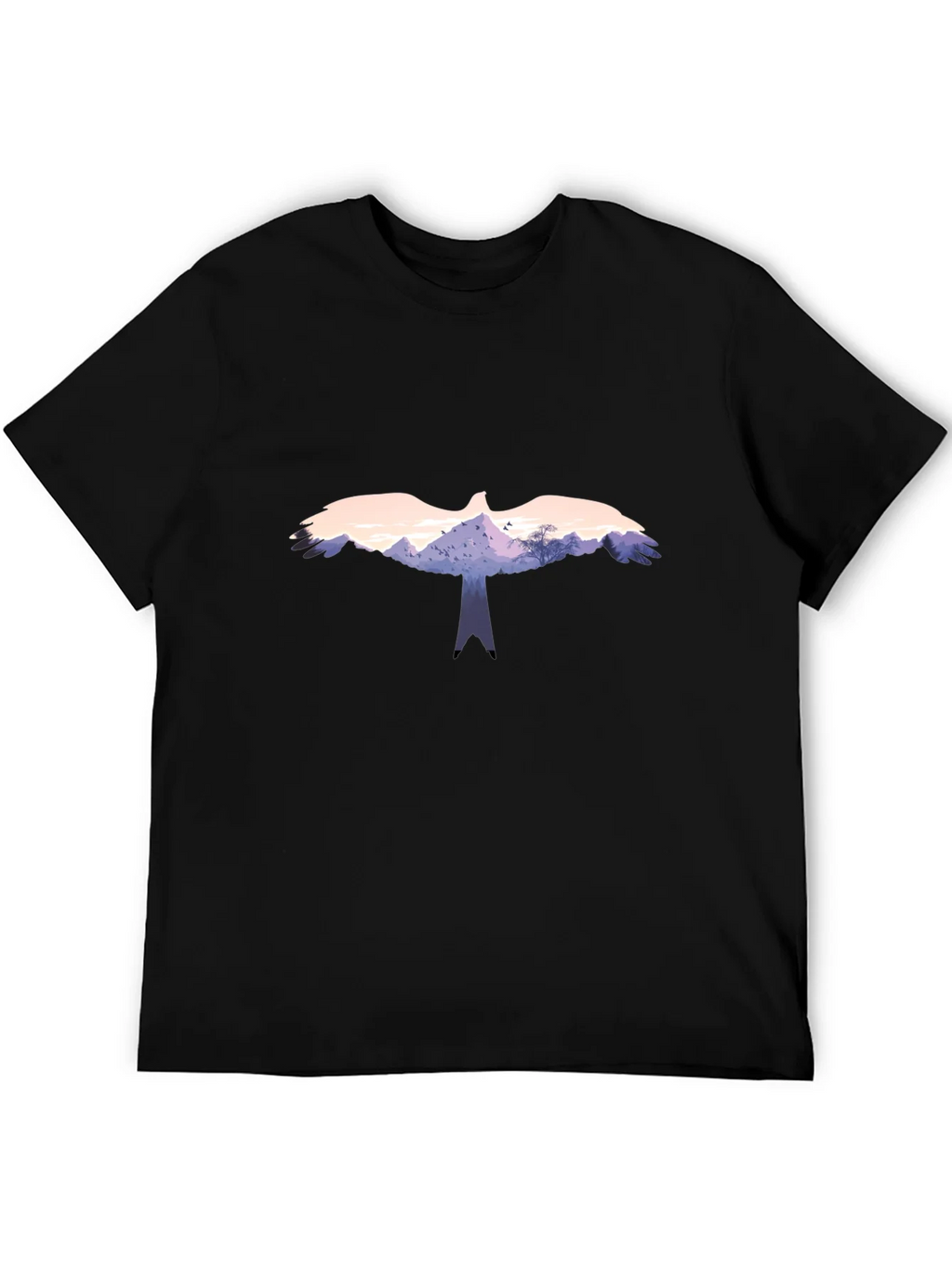 Eagle Landscape Graphic Black T-Shirt
