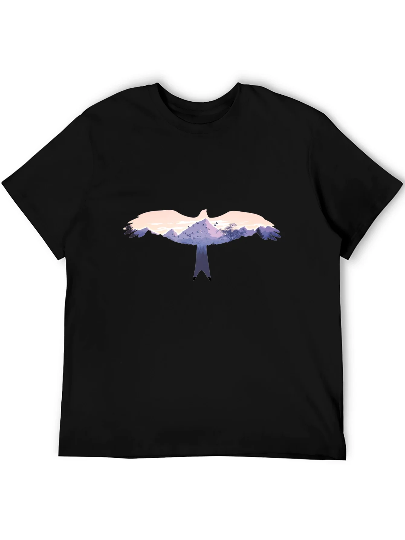 Eagle Landscape Graphic Black T-Shirt