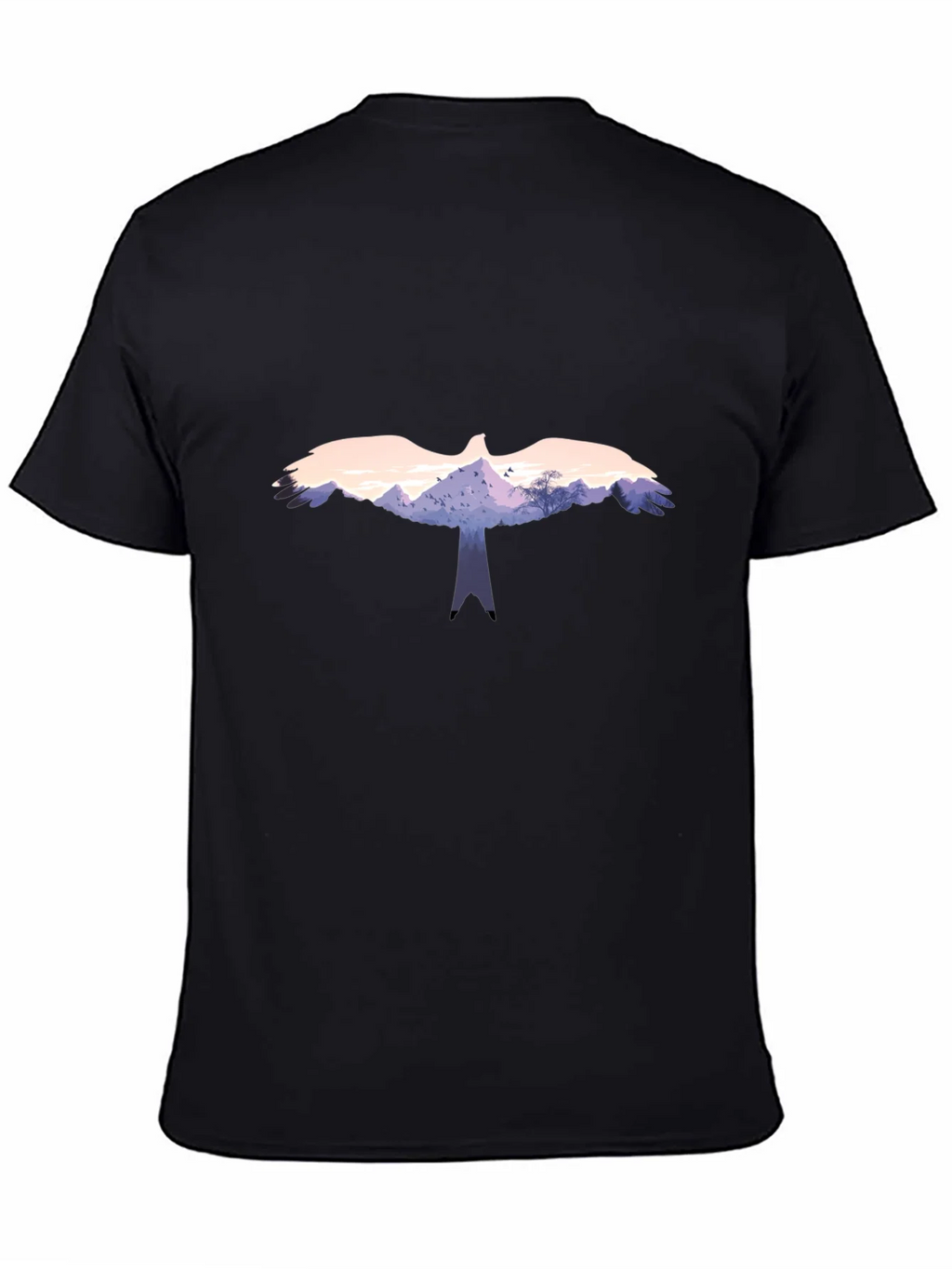 Eagle Landscape Graphic Black T-Shirt