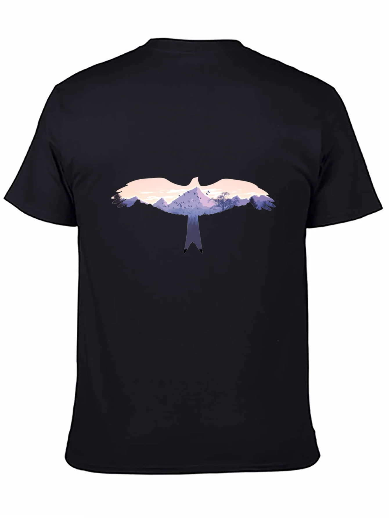 Eagle Landscape Graphic Black T-Shirt