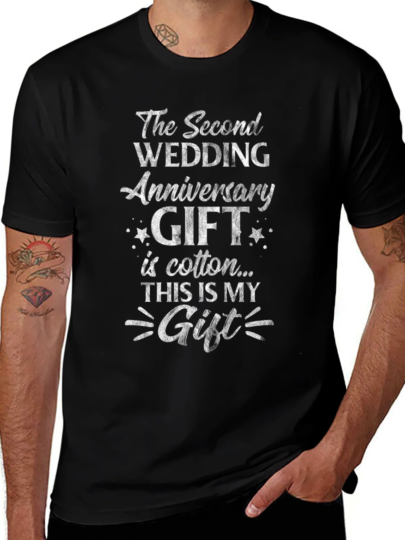 2nd Wedding Anniversary Gift T-Shirt - Cotton Anniversary