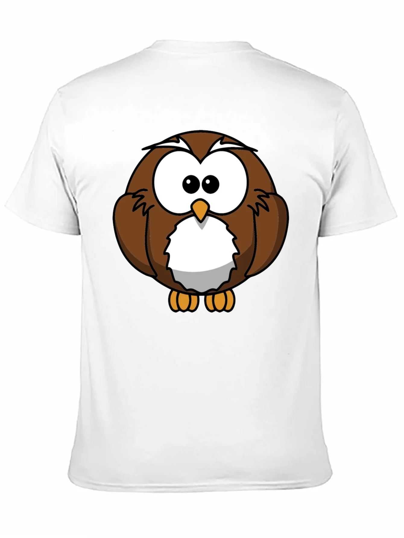 Cute Cartoon Owl Graphic T-Shirt - Black
