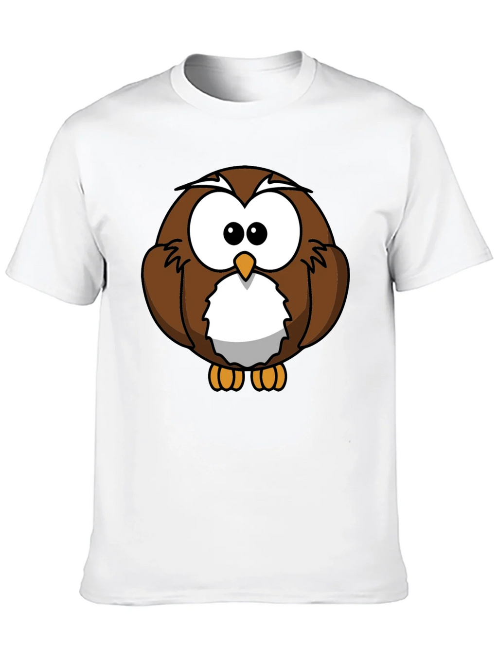 Cute Cartoon Owl Graphic T-Shirt - Black