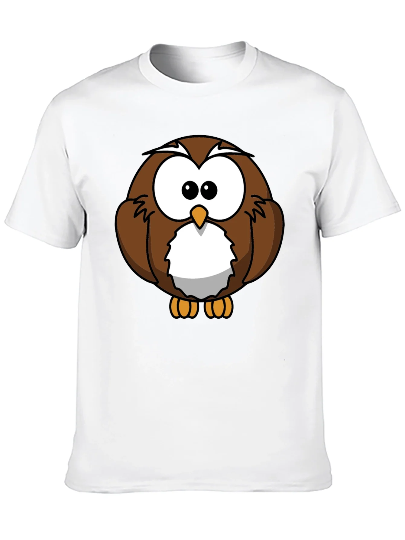 Cute Cartoon Owl Graphic T-Shirt - Black