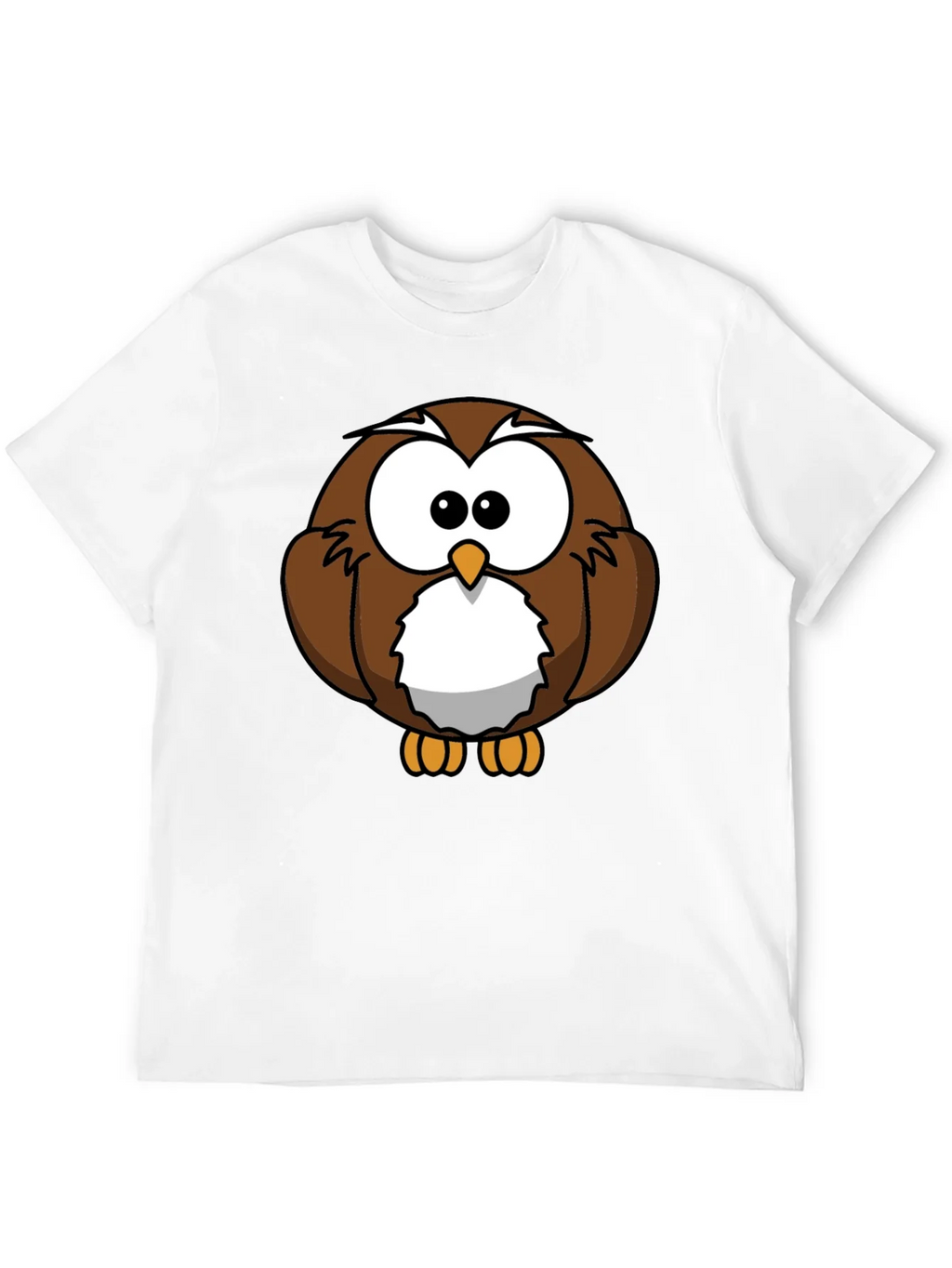 Cute Cartoon Owl Graphic T-Shirt - Black