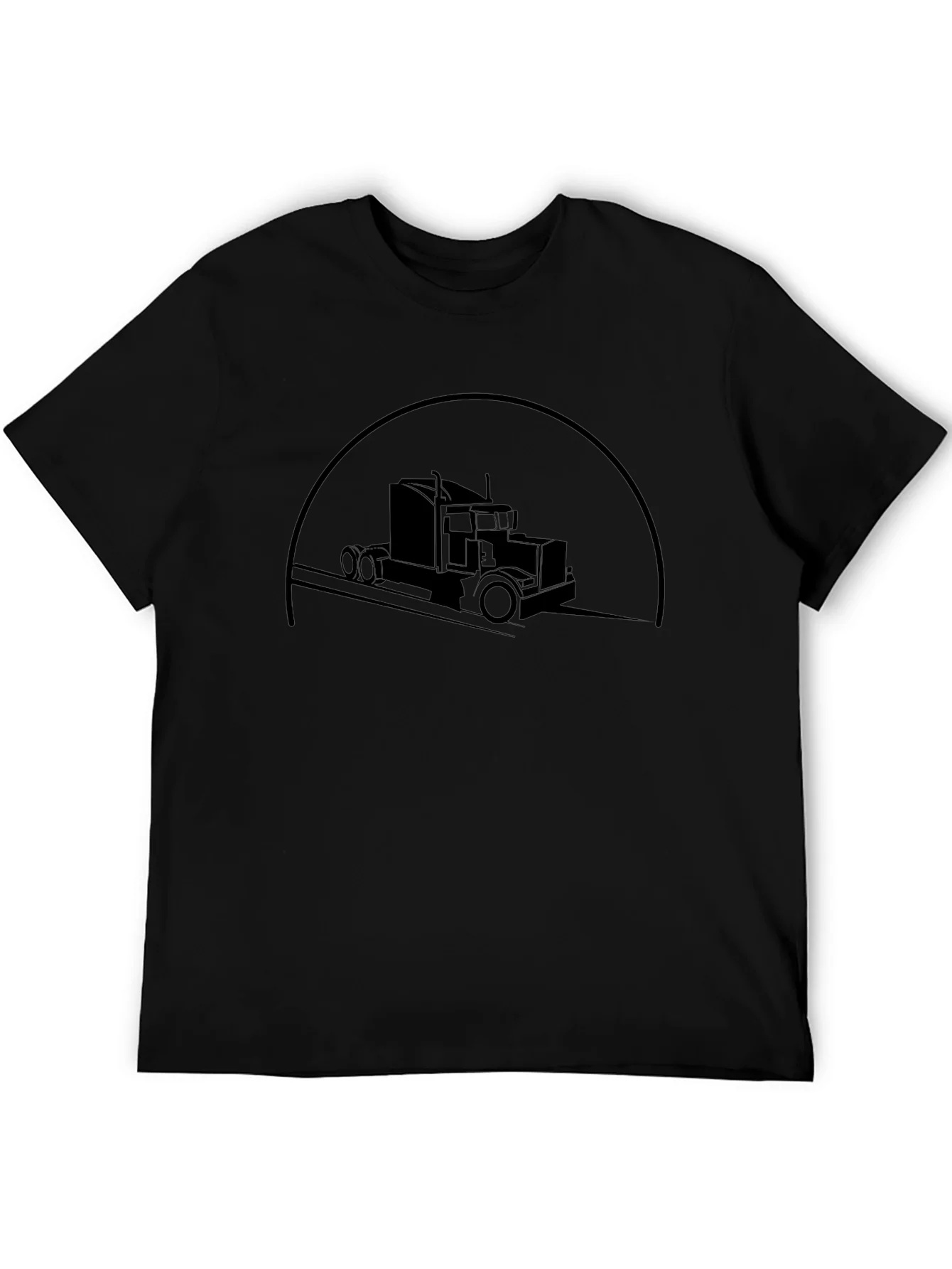 Trucker Silhouette Graphic T-Shirt - Classic Black Tee