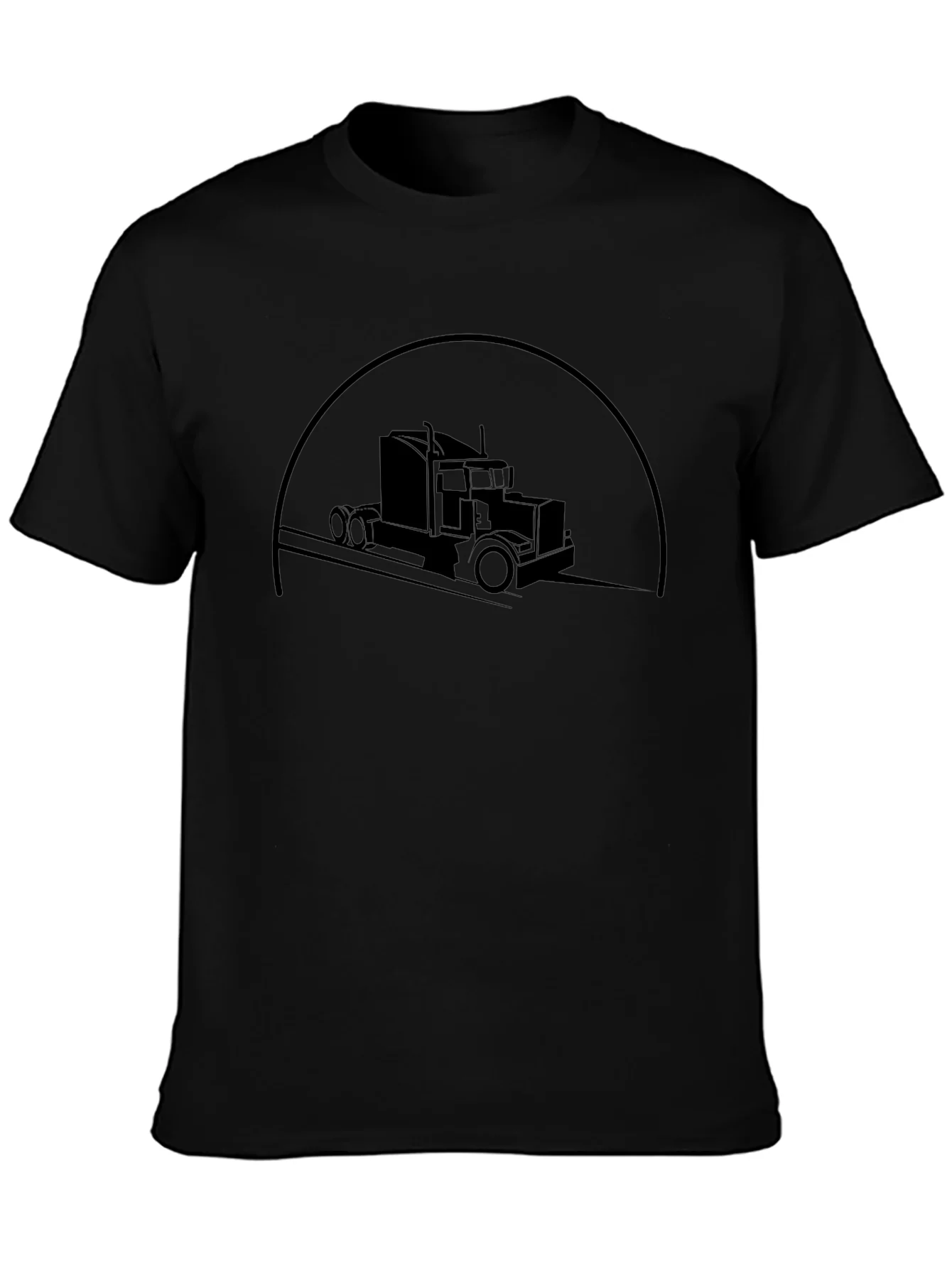 Trucker Silhouette Graphic T-Shirt - Classic Black Tee