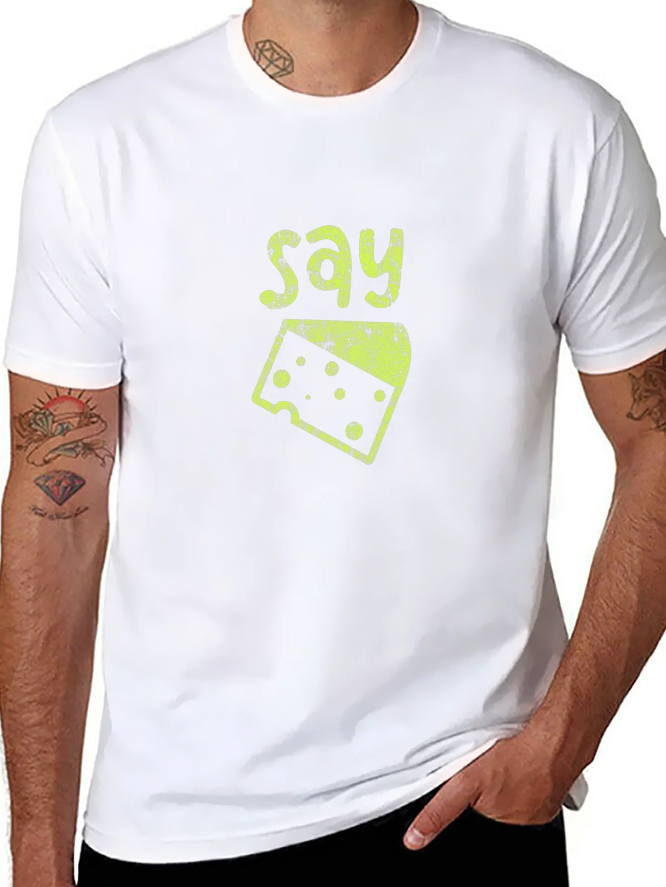 Say Cheese Graphic Tee - Fun Foodie Shirt