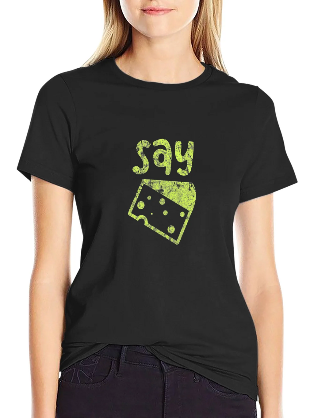 Say Cheese Graphic Tee - Fun Foodie Shirt