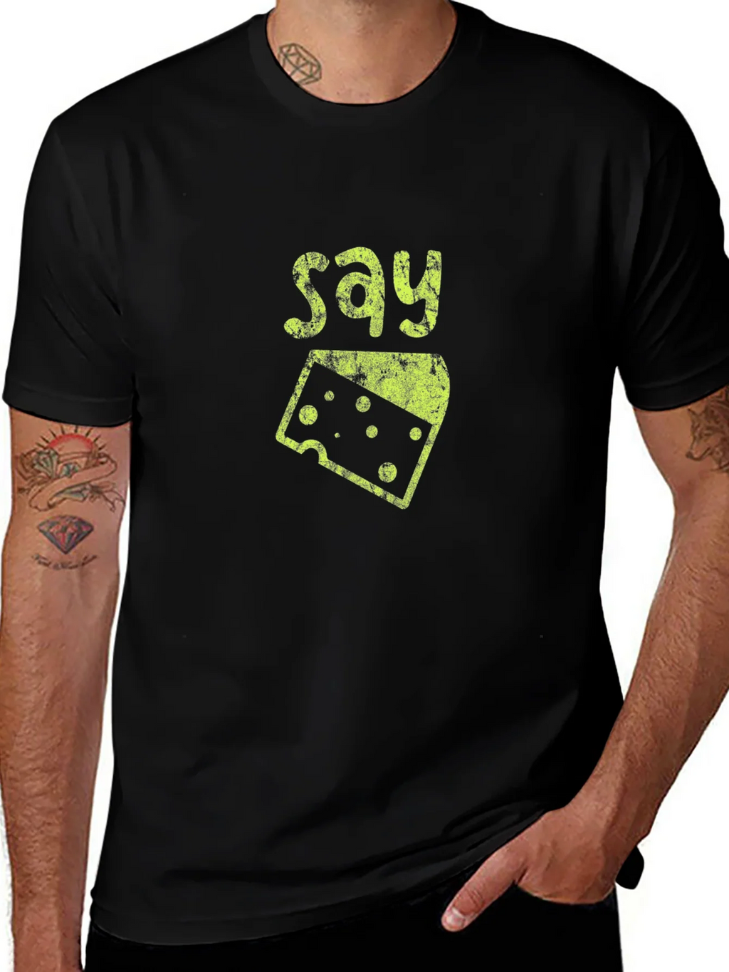 Say Cheese Graphic Tee - Fun Foodie Shirt