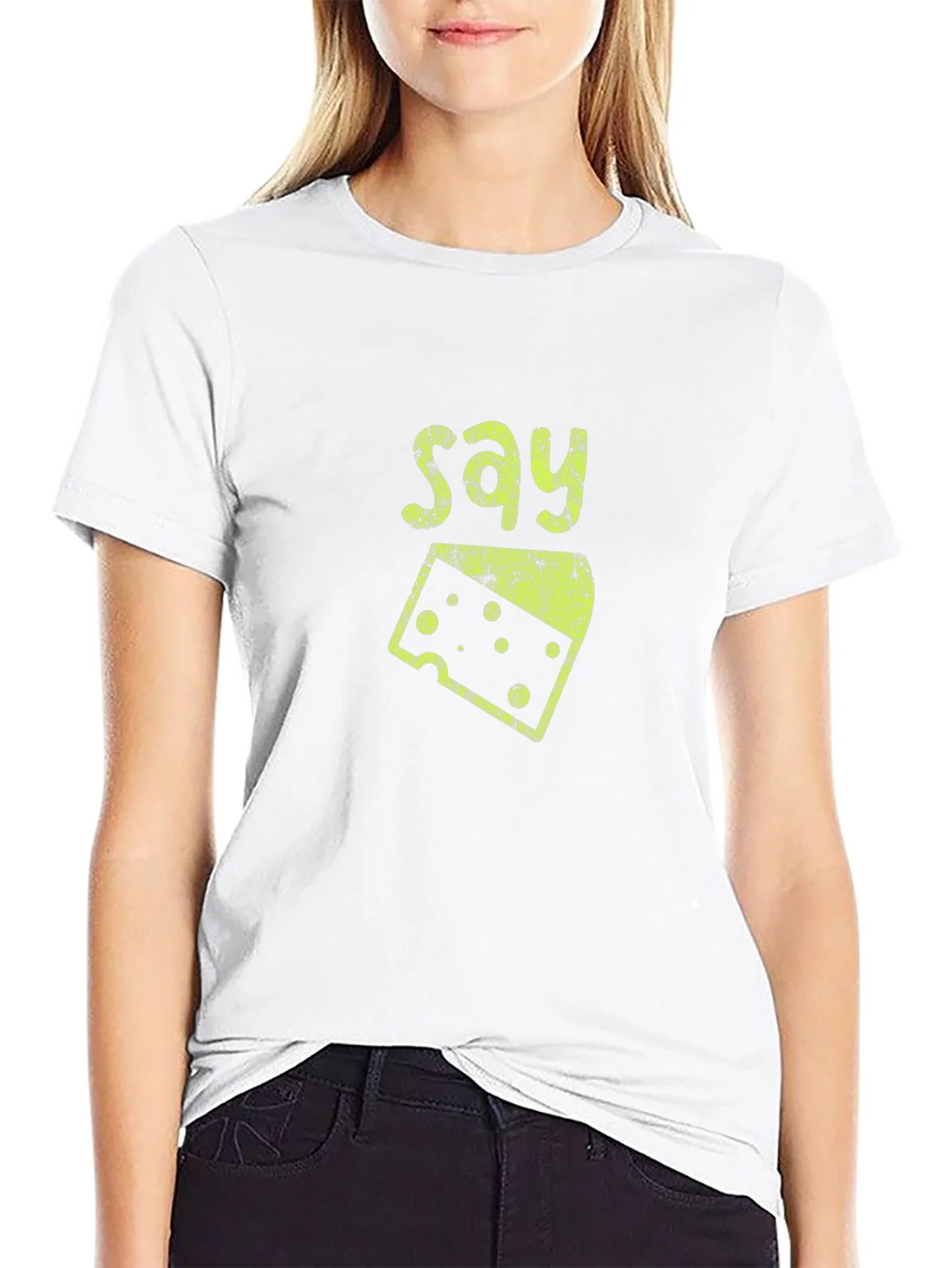Say Cheese Graphic Tee - Fun Foodie Shirt