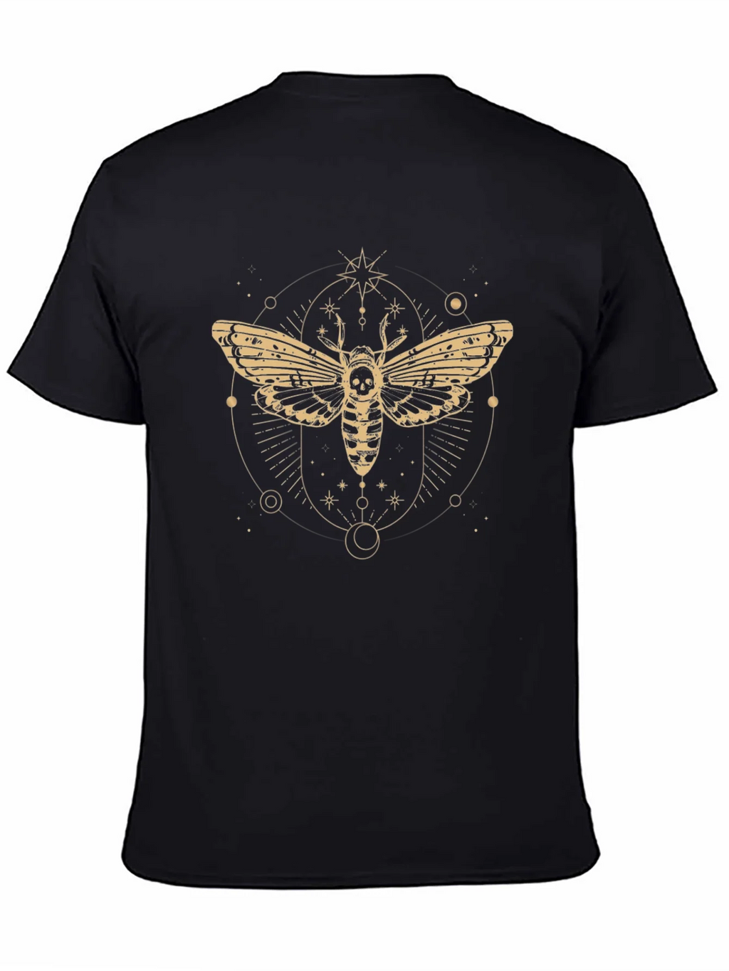 Mystic Moth Graphic Tee - Black Cotton T-Shirt