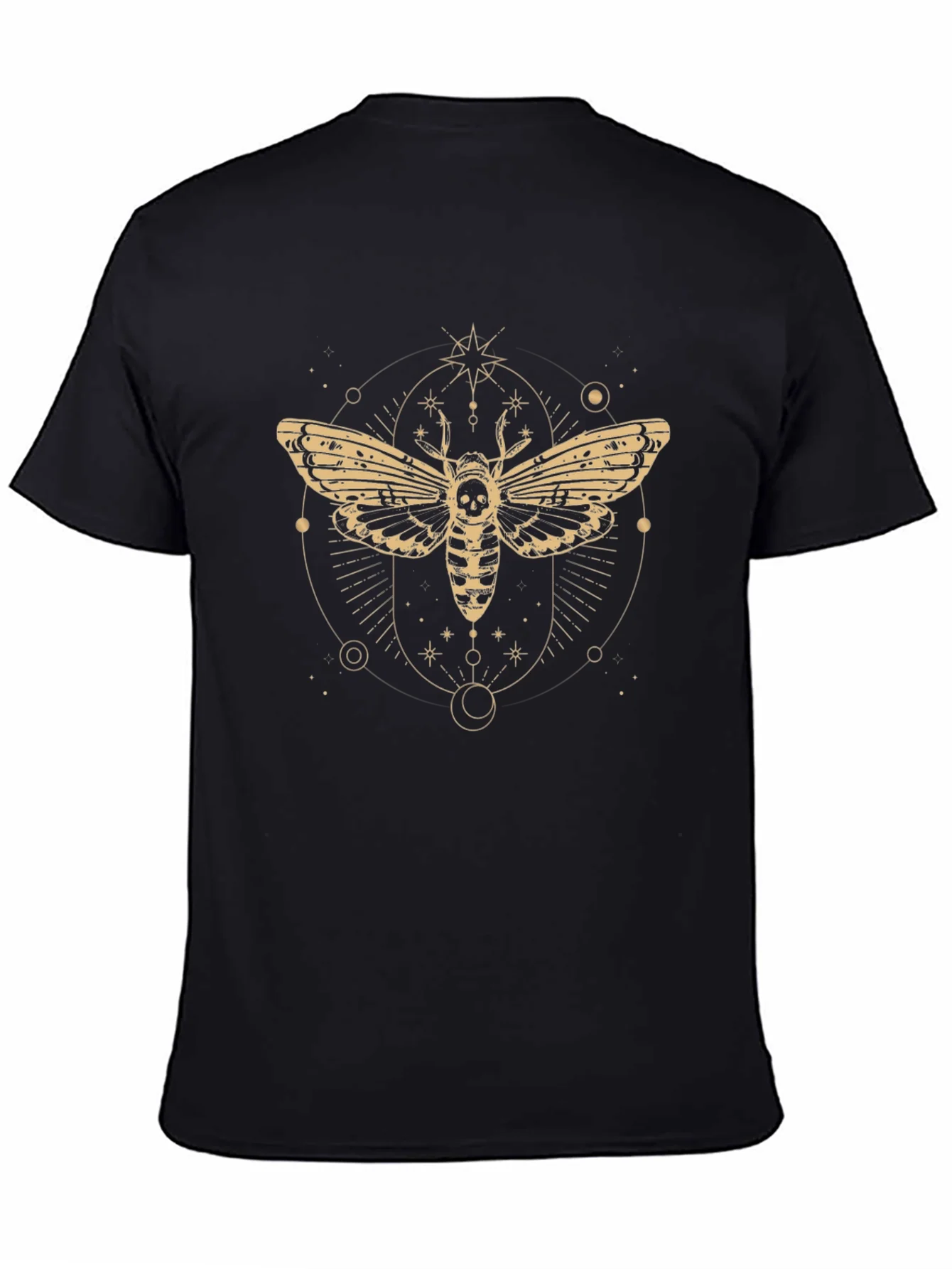 Mystic Moth Graphic Tee - Black Cotton T-Shirt
