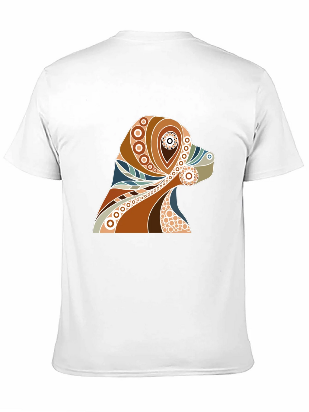 Dog Art Print Mens Black Graphic T-Shirt