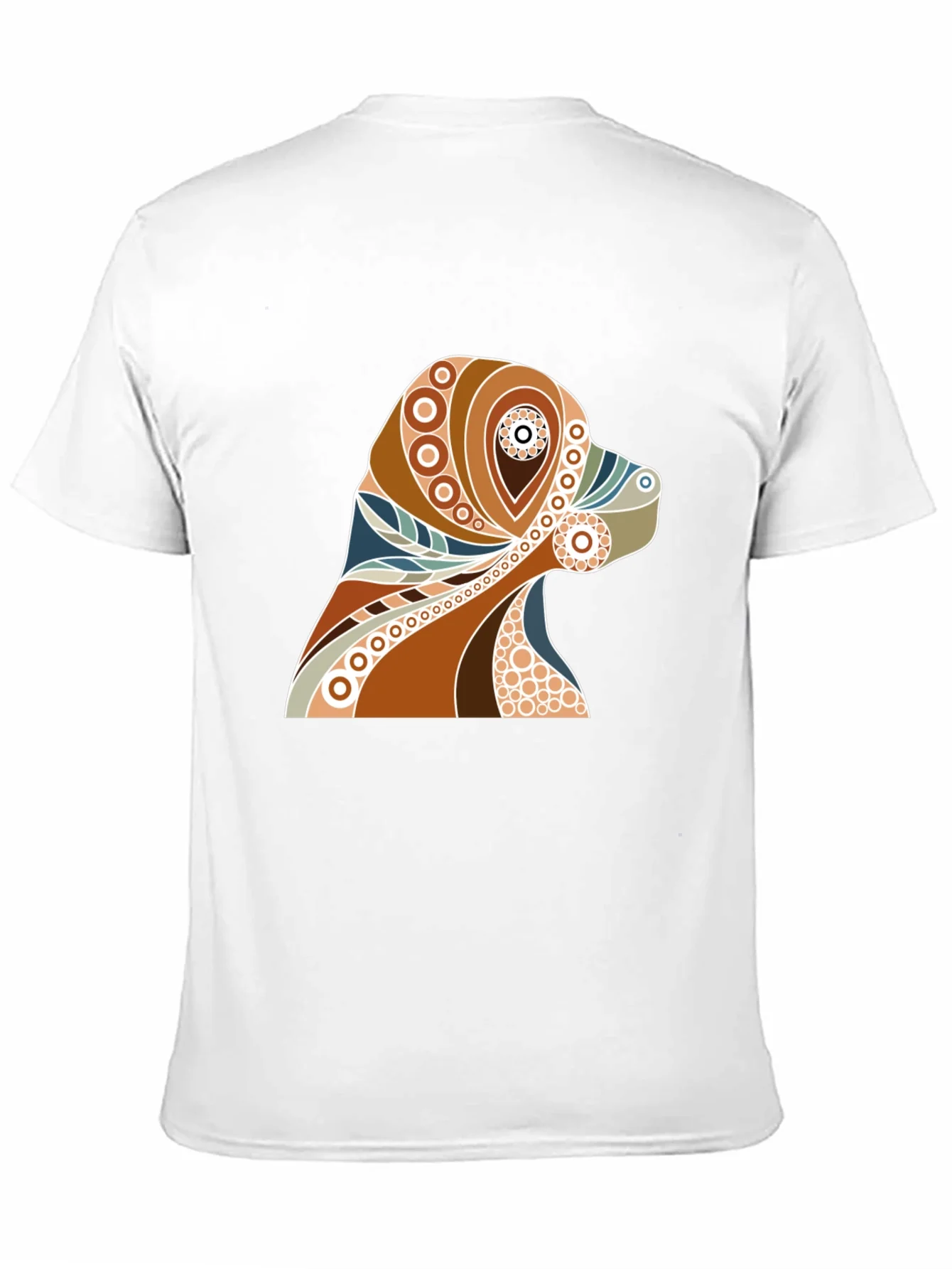 Dog Art Print Mens Black Graphic T-Shirt