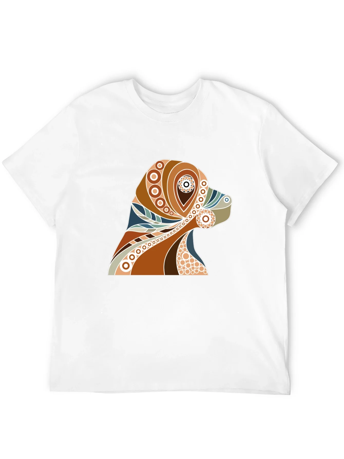 Dog Art Print Mens Black Graphic T-Shirt