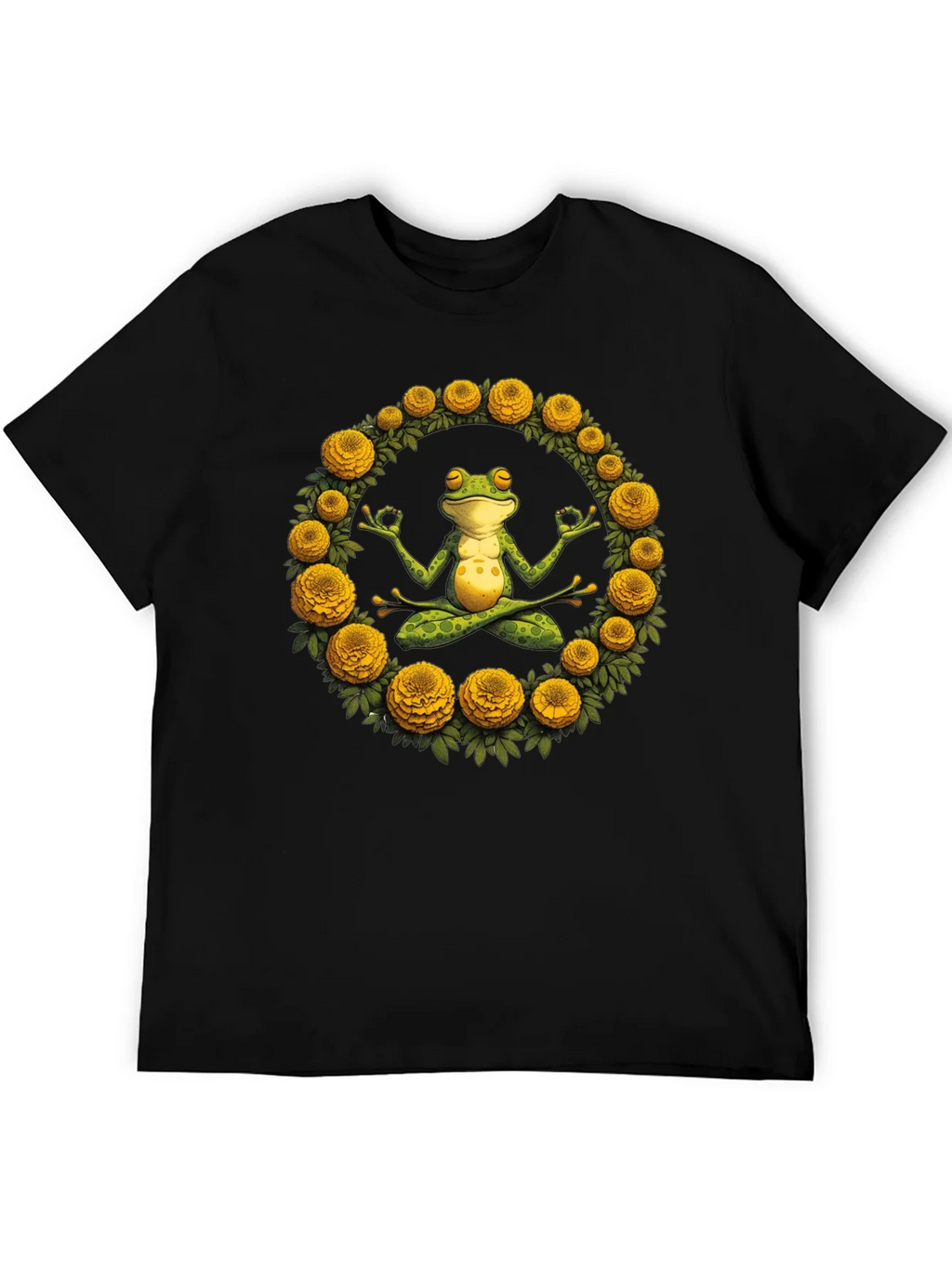 Zen Frog Yoga Graphic Tee - Black T-Shirt