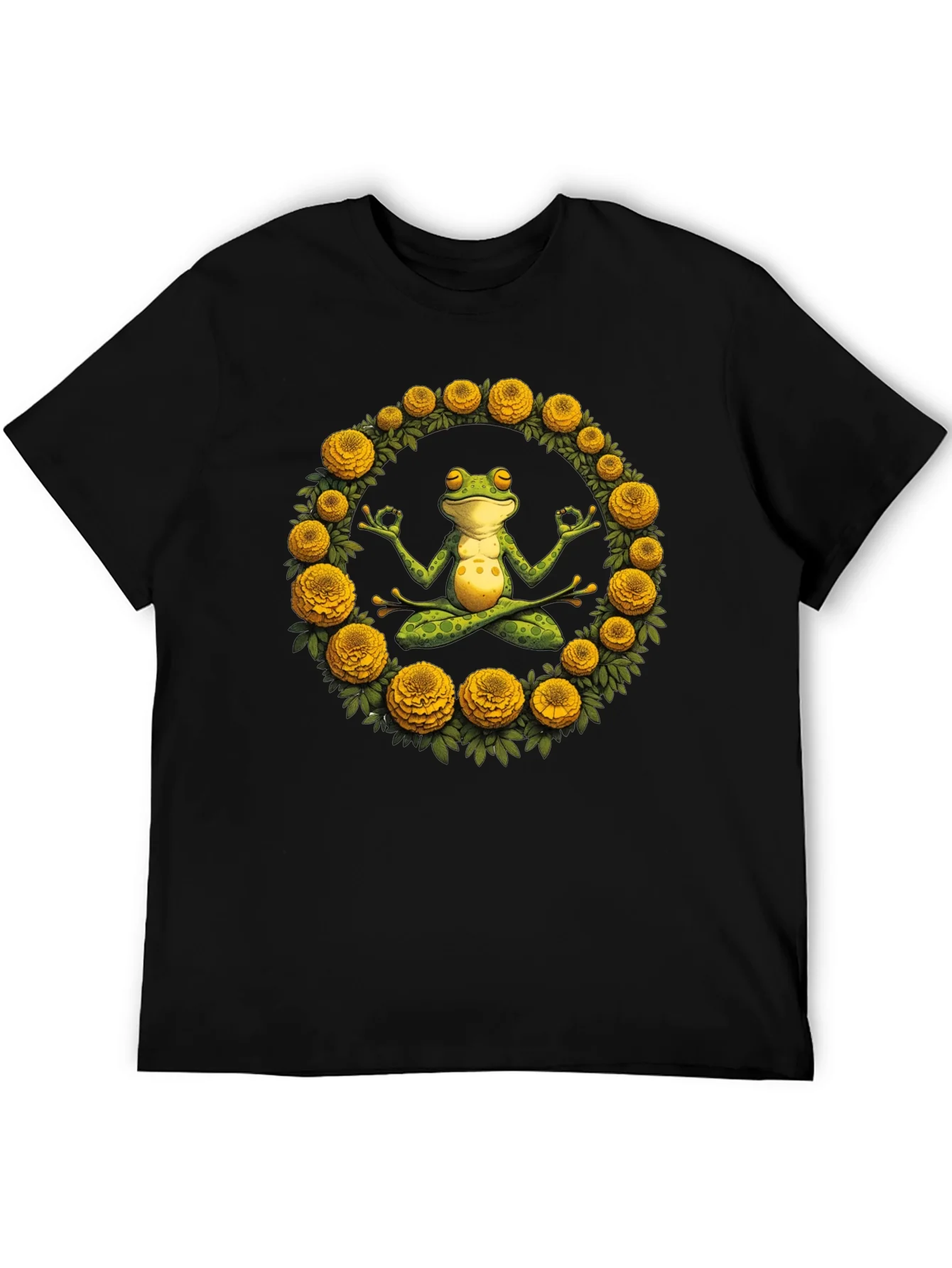 Zen Frog Yoga Graphic Tee - Black T-Shirt