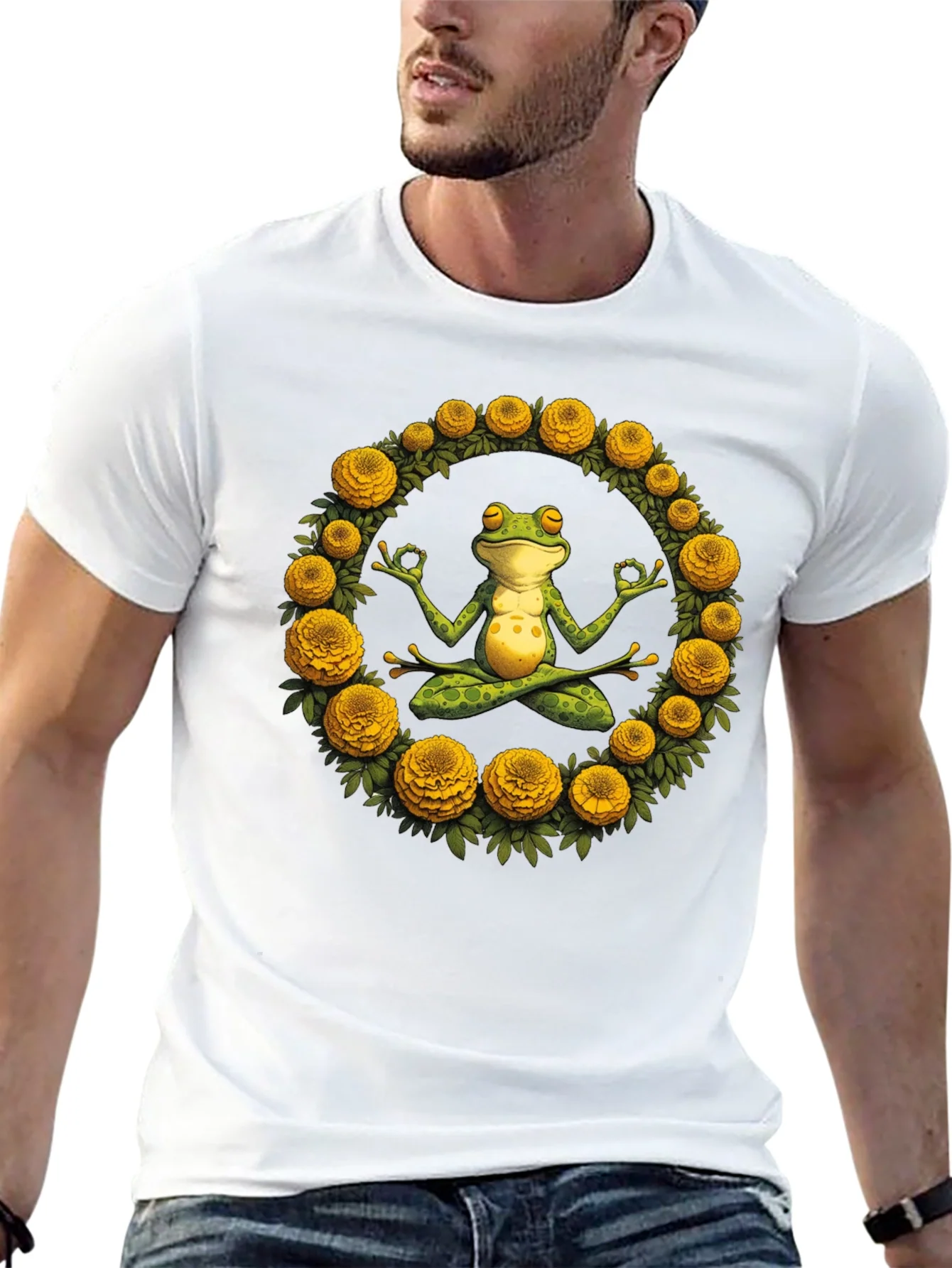 Zen Frog Yoga Graphic Tee - Black T-Shirt