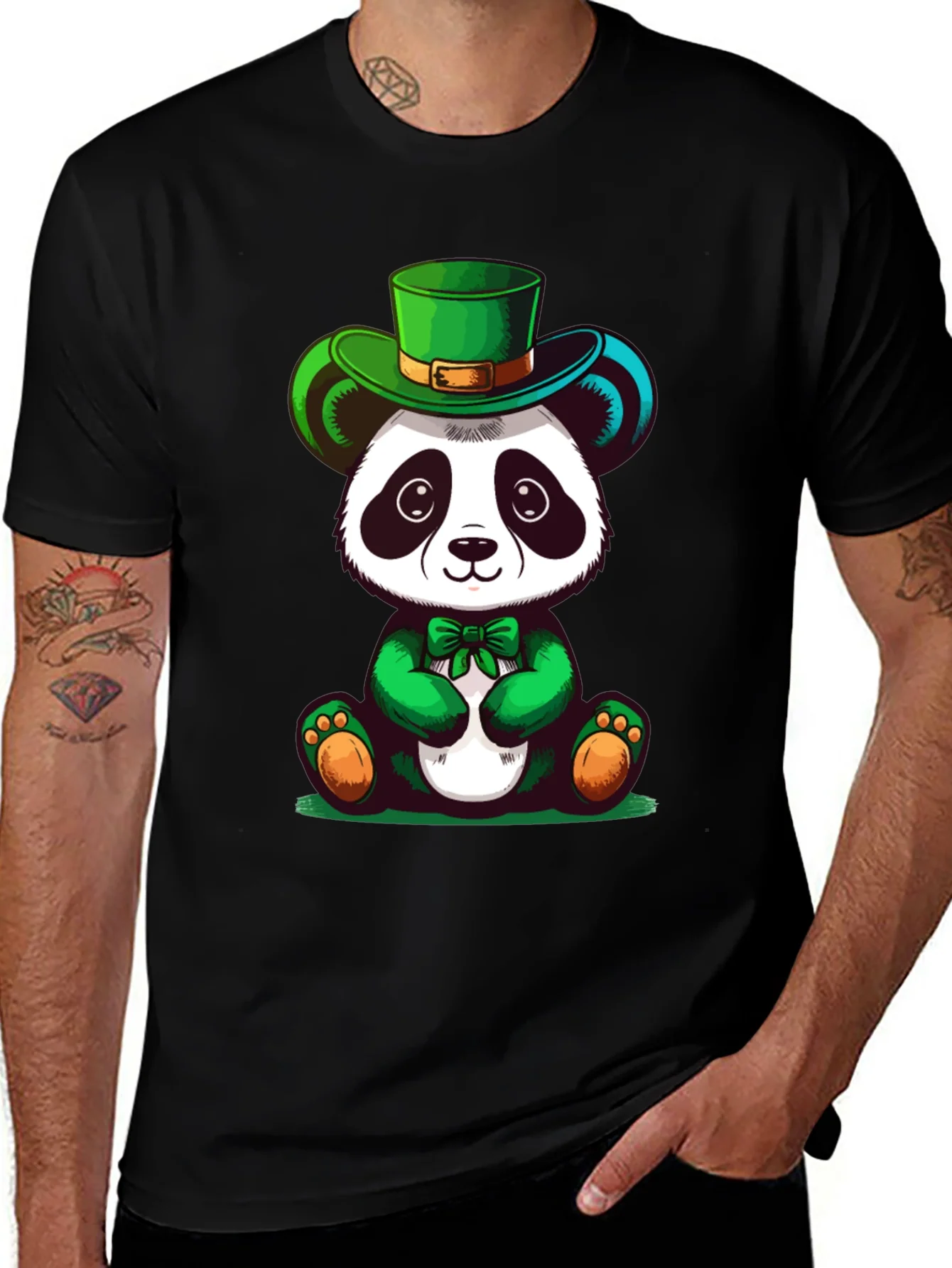 St Patricks Day Panda Graphic Tee