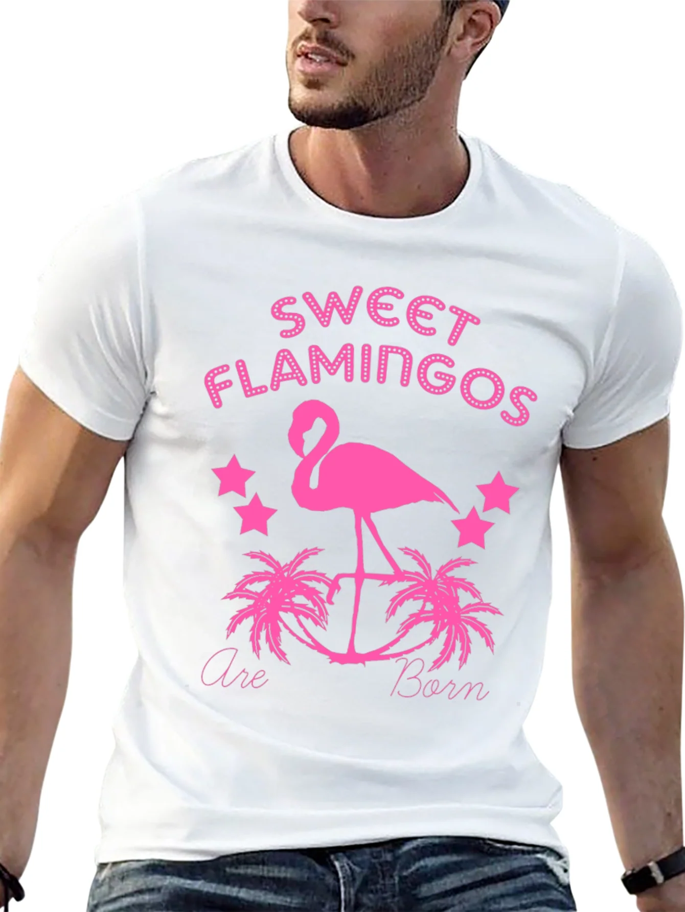 Sweet Flamingos Born Black T-Shirt