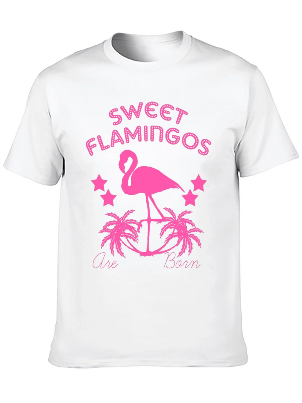 Sweet Flamingos Born Black T-Shirt