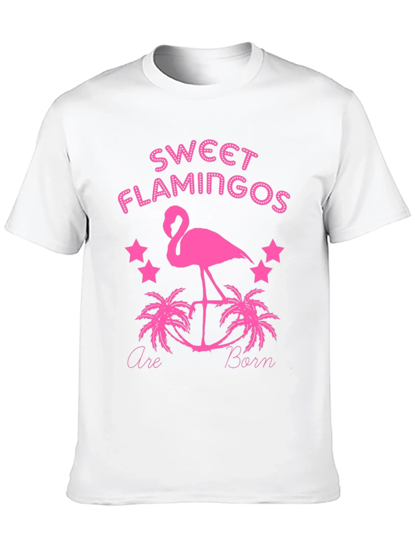 Sweet Flamingos Born Black T-Shirt